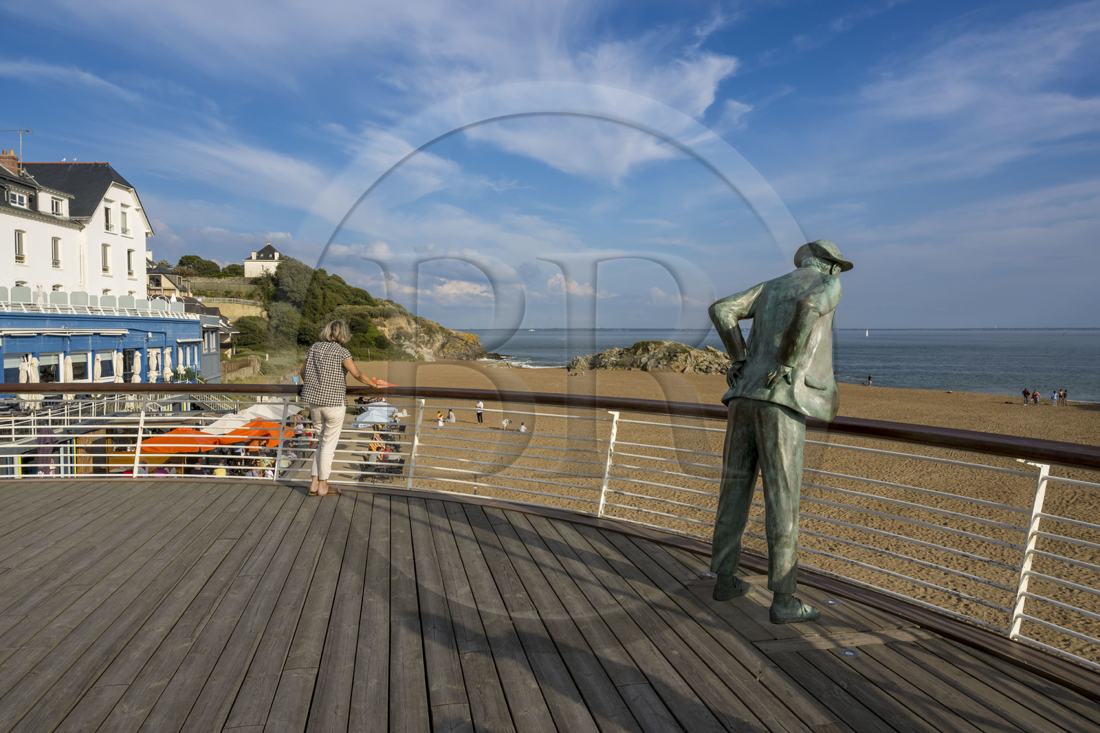France, Loire-Atlantique (44), Estuaire de la Loire, Saint-Nazaire,  plage de Saint-Marc-sur-Mer, statue de M. Hulot, personnage des films de Jaques Tati