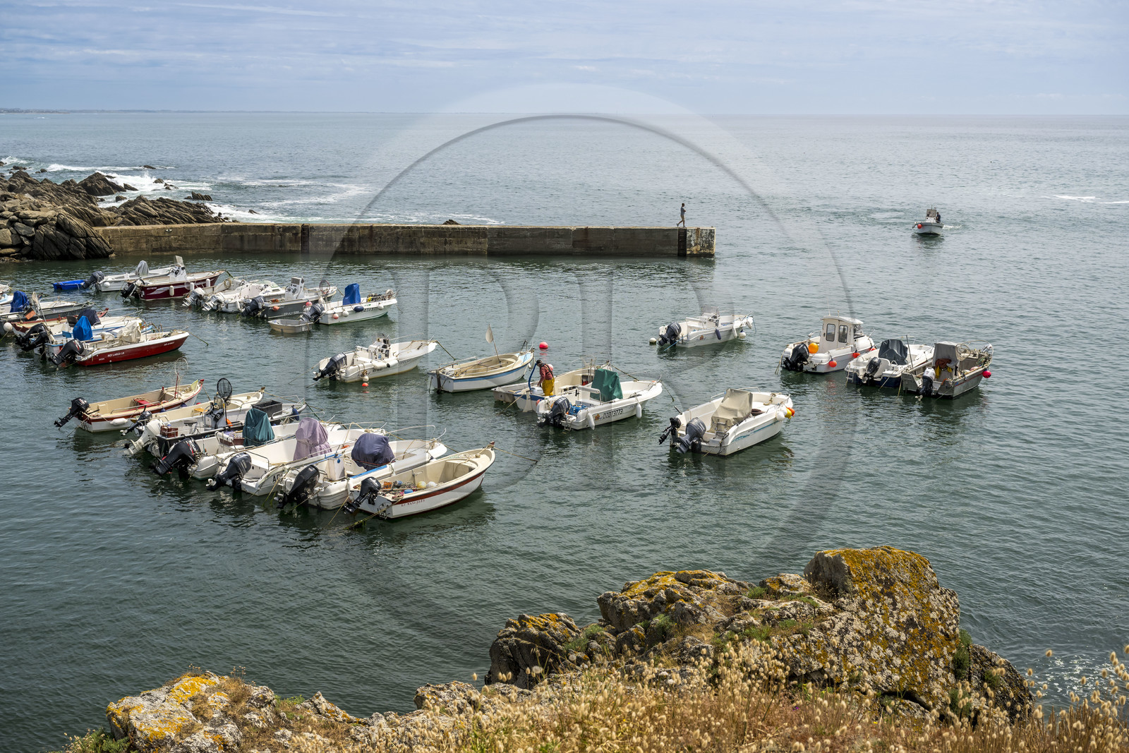 France, Finistère (29), Plouhinec, crique de Pors Poulhan, marque le partage des eaux entre le Cap Sizun et le Pays Bigouden
