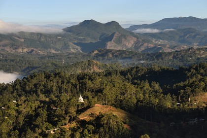 Sri Lanka, Province d'Uva, Haputale, dagoba dans la forêt sur les collines au nord de la ville