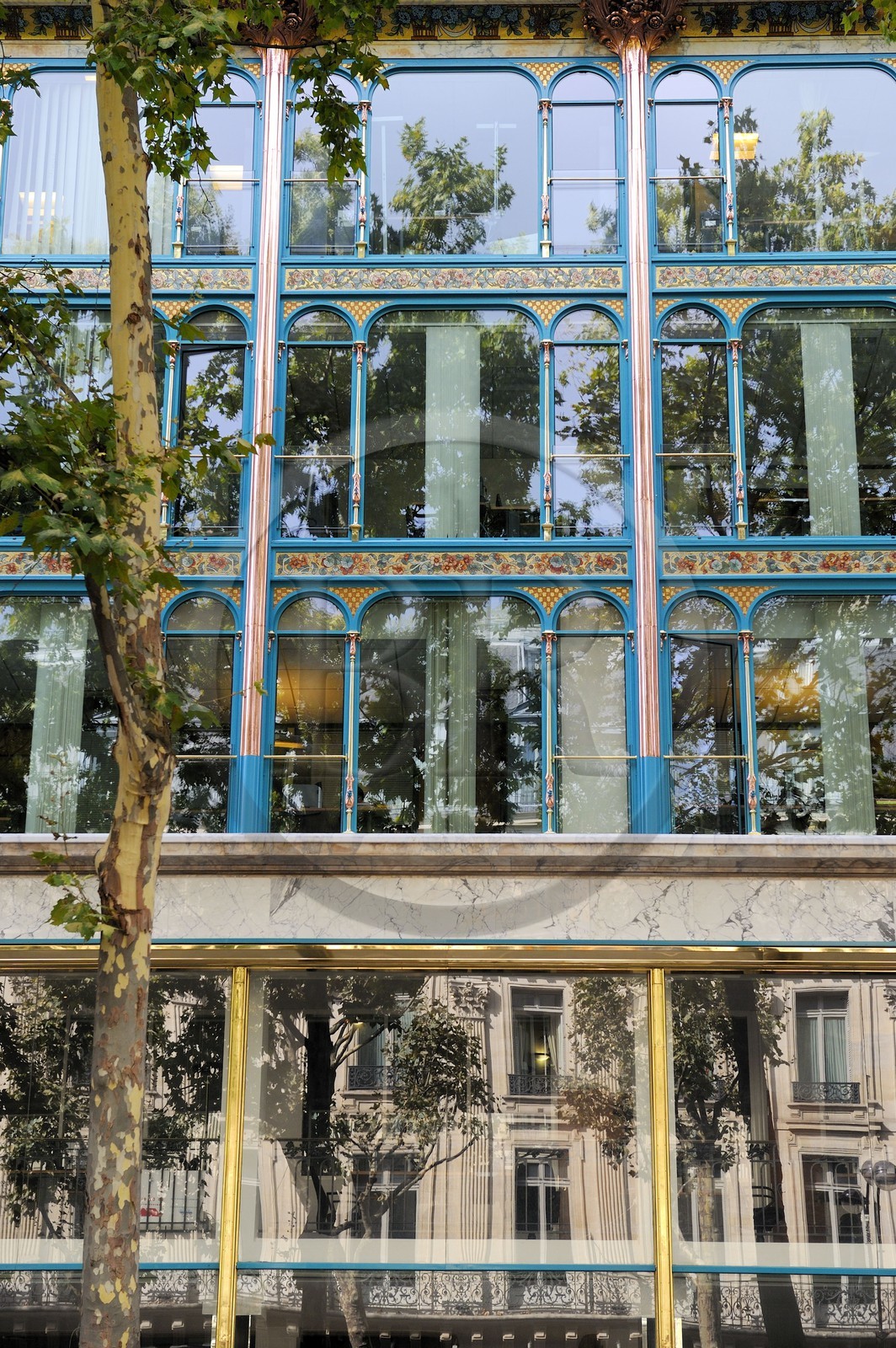 France, Paris (75), facade Art-nouveau de l'ancien grand magasin La Samaritaine de Luxe sur le boulevard des Capucines
