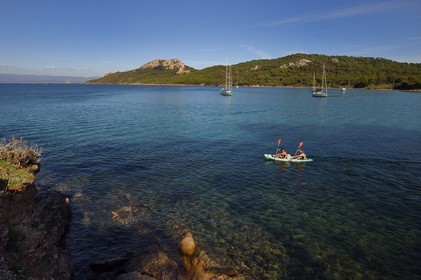 France, Var (83), Iles d'Hyères, parc national de Port Cros, Ile de Porquerolles, plage Notre-Dame
