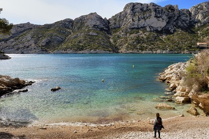 France, Bouches du Rhone, Marseille, National Park of the Calanques, Calanque de Sormiou, Calanque de Sormiou (cove)