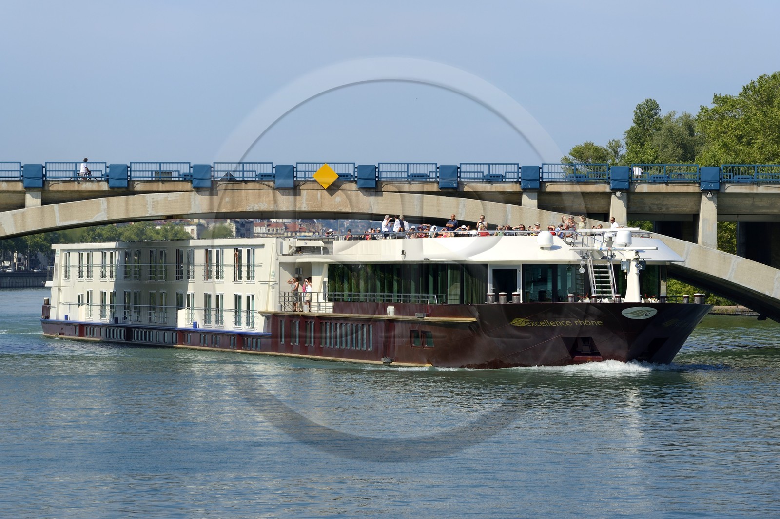 France, Rhône (69), Lyon, bateau de croisière sur le Rhône