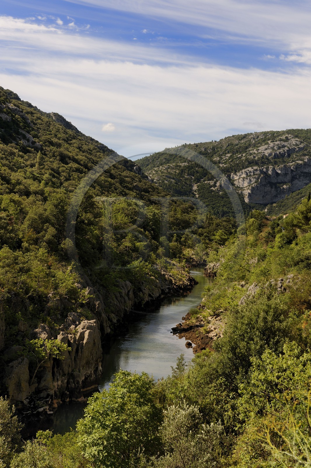 France, Hérault (34), les Gorges de l'Hérault vers Saint-Guilhem-le-Désert