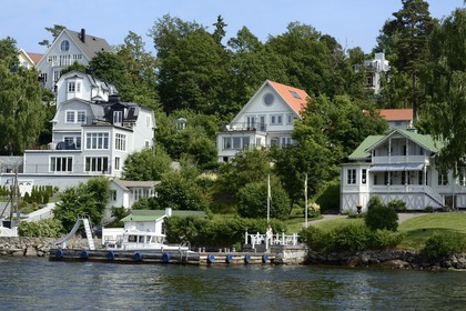 Sweden, Stockholm archipelago, Nacka Municipality, nice villas