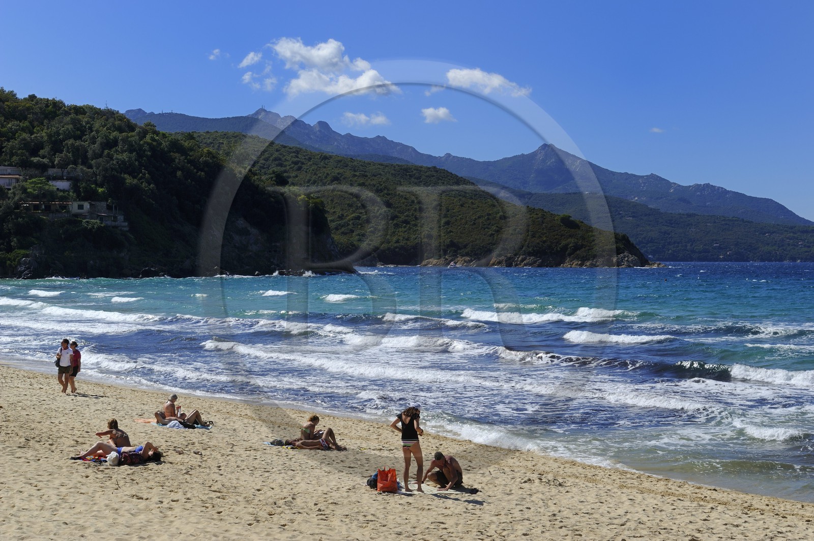Italie, Toscane, l’Ile d’Elbe, la plage de Biodola sur la cote Nord