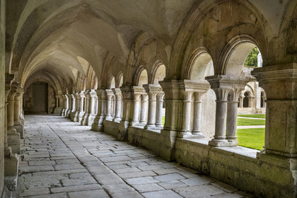 France, Cote d'Or, Marmagne, the Cistercian Abbey of Fontenay listed as World Heritage by UNESCO, the cloister