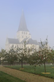France, Seine-Maritime, Saint-Martin-de-Boscherville, Saint-Georges de Boscherville Abbey of the 12th century and the gardens
