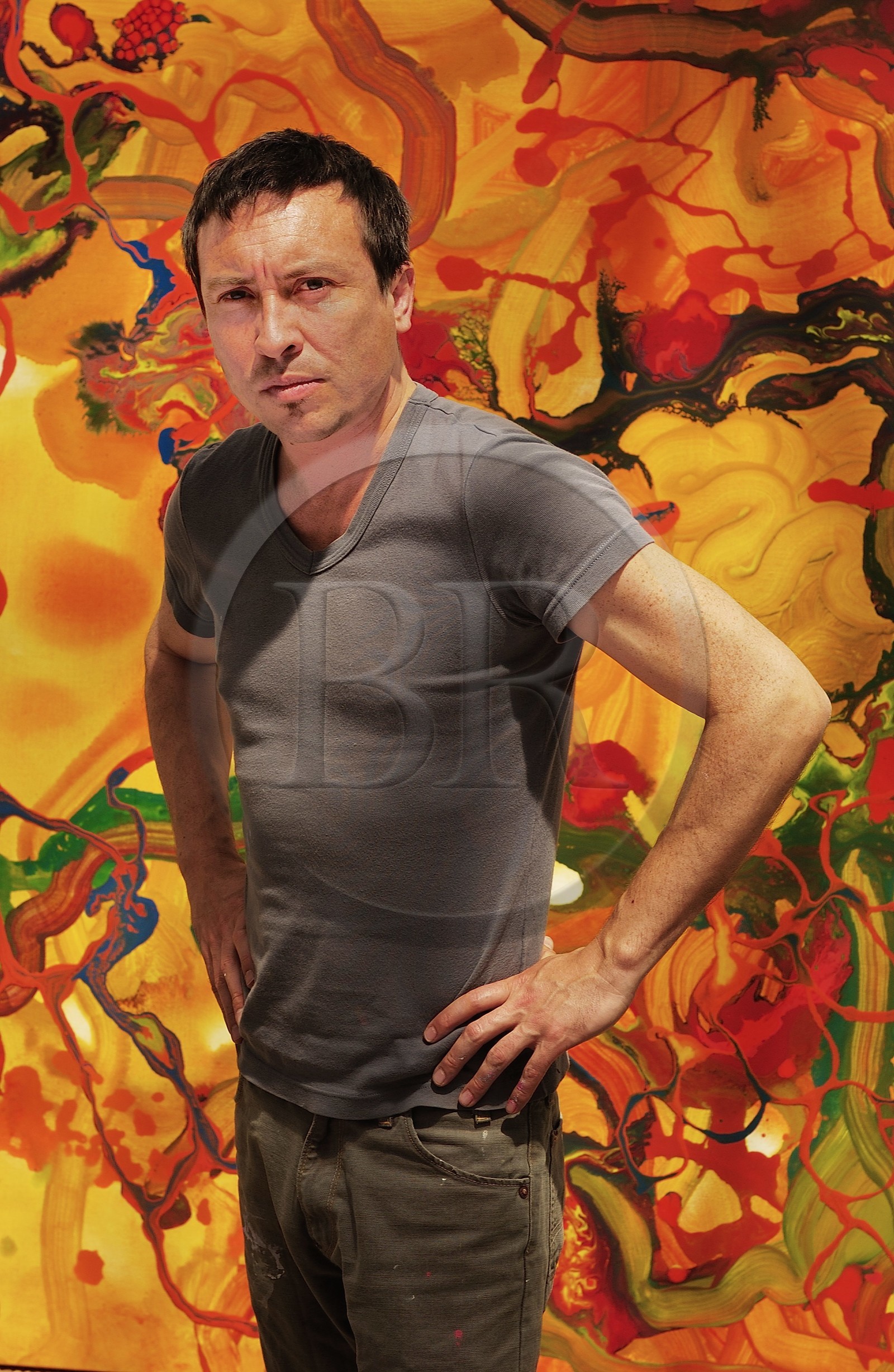 France, l'artiste peintre Vincent Guzman