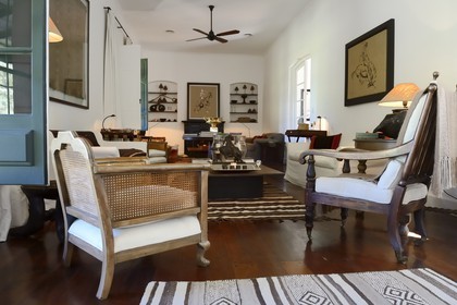 Argentine, province de Buenos Aires, San Antonio de Areco, estancia La Bamba de Areco, le grand salon