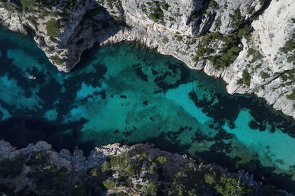 France, Bouches du Rhone, Marseille, National Park of the Calanques, Calanque En Vau (cove) (request for authorization necessary before publication)