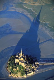 France, Manche, Bay of Mont Saint Michel, listed as World Heritage by UNESCO (aerial view)