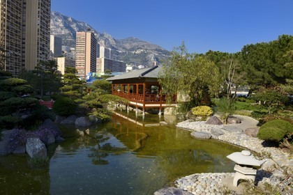 Principauté de Monaco, Monaco, Monte-Carlo, le Jardin Japonais par l'architecte paysagiste Yasuo Beppu