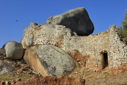 Zimbabwe, province de Masvingo, les ruines du site archéologique du Grand Zimbabwe, classé Patrimoine Mondial de l'UNESCO, Xème au XVème siècle, l'enclos oriental des Ruines de la colline (Hill Complex)