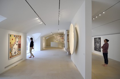 France, Var (83), Iles d'Hyères, parc national de Port Cros, Ile de Porquerolles, la Fondation Carmignac, le Milou est Be Happy (1998) de David Spiller