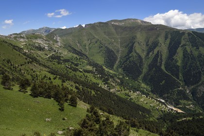 France, Alpes-Maritimes, Tende, Roya Valley (Nice hinterland), the Central Fort at the Col (pass) de Tende (1871m), fortifications built by the Italians after 1881 and the laces of the old salt mules road