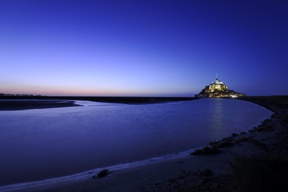 France, Manche, Mont Saint Michel, listed as World Heritage by UNESCO, and the Couesnon River