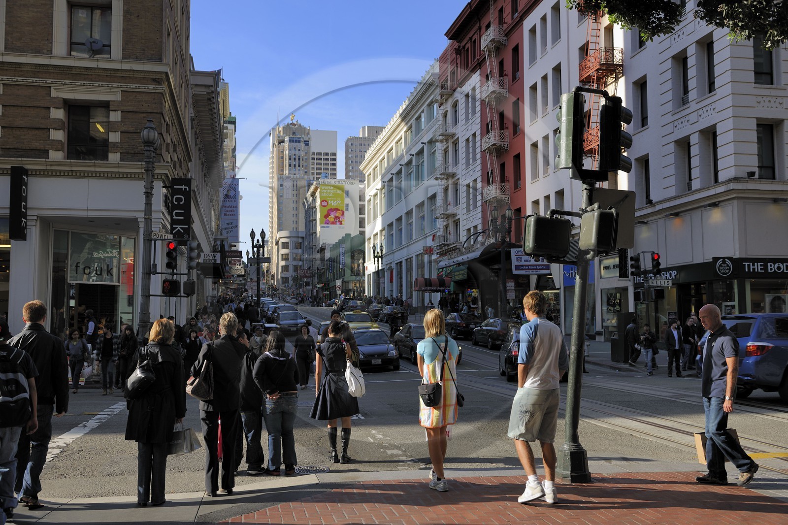 United States, California, San Francisco, Powell street and Ellis street corner at Union square