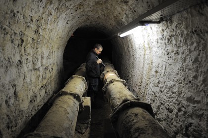 France, Yvelines, Chateau de Versailles, listed as World Heritage by UNESCO, the underground hydraulic system of the fountains