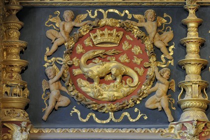 France, Loir-et-Cher (41), vallée de la Loire classée au Patrimoine Mondial de l'UNESCO, château de Blois, la Salamandre de François 1er