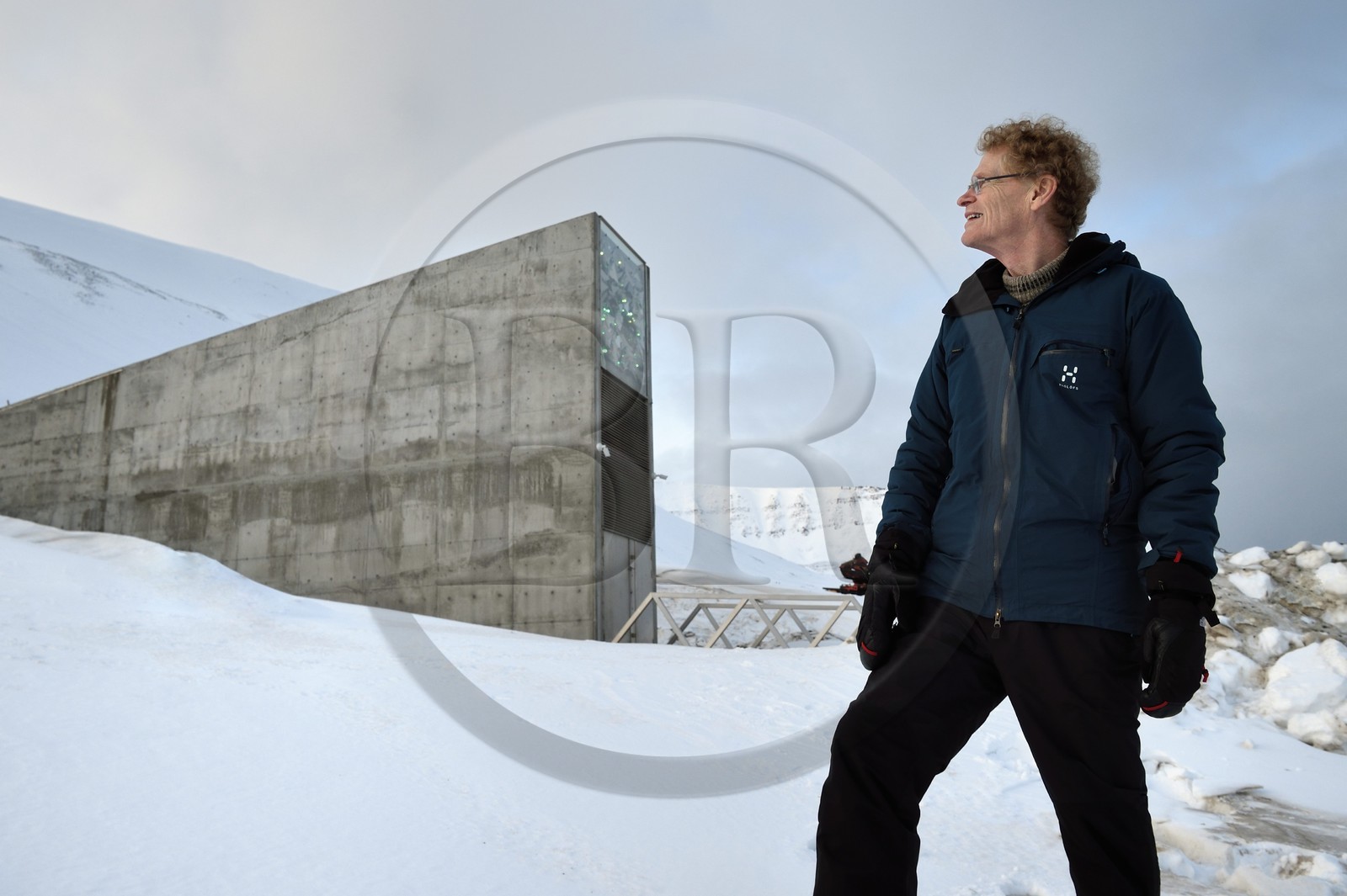 Norvège, Svalbard, Spitzberg, Longyearbyen, Réserve mondiale de semences du Svalbard (banque de graines du Global Seed Vault), Cary Fowler à l'initiative du projet Global Crop Diversity Trust et de la réserve