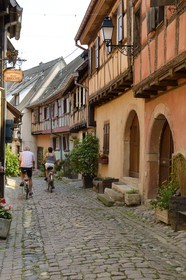 France, Haut Rhin, Eguisheim, labelled Les Plus Beaux Villages de France (The Most Beautiful Villages of France), traditional half-timbered houses in the South Rampart Street