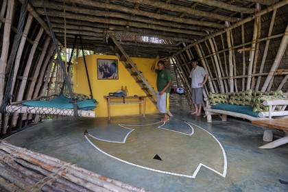 Tanzanie, archipel de Zanzibar, île de Unguja (Zanzibar), côte ouest, Eco-bungalows de la réserve naturelle de Chumbe Island Coral Park