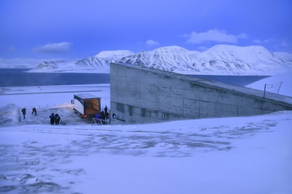 Norway, Svalbard, Spitzbergen, Longyearbyen, Svalbard Global Seed Vault (Seed Bank) provides a safety back-up for existing genebank collections, seed delivery by NordGen