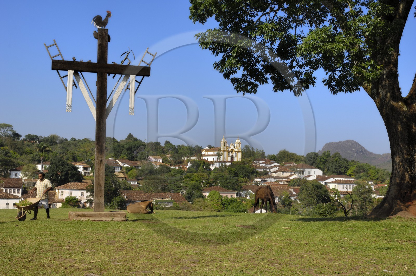 Brésil, Etat du Minas Gerais, Tirandentes, Matriz de Santo Antonio, église Saint-Antoine (Route de l'or, Estrada Real)
