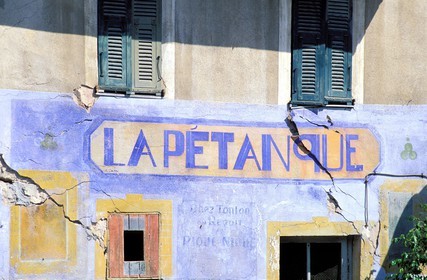 France, Alpes Maritimes, Valley of the Roya (hinterland of Nice), former village cafe called la petanque in la Bollene Vesubie
