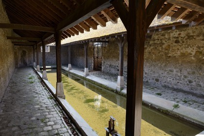 France, Seine et Marne, village of Maincy adjacent to the castle of Vaux-le-Vicomte, washhouse from 1853