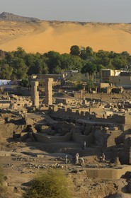 Egypte, Haute Egypte, Nubie, vallée du Nil, Assouan, Ile Elephantine,  site des fouilles archéologiques des temples de Satis et Khnoum