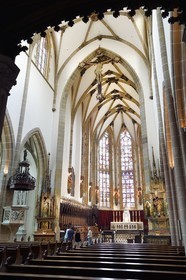 France, Haut Rhin, the Alsace Wine Route, Thann, the 14th century Saint-Thiebaut Collegiate Church