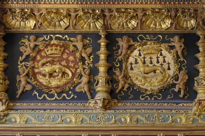 France, Loir-et-Cher (41), vallée de la Loire classée au Patrimoine Mondial de l'UNESCO, château de Blois, salle des capitaines des gardes