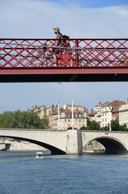 France, Rhone, Lyon, historical site listed as World Heritage by UNESCO, Vieux Lyon (Old Town), Saint George district, Paul Couturier footbridge also called Saint Georges
