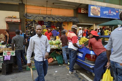 South Africa, Gauteng Province, Johannesburg, CBD (Central Business District), small local shops in Klein street