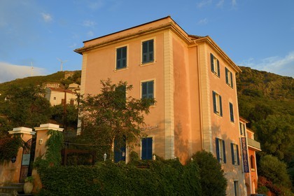 France, Haute Corse, Cap Corse, Rogliano municipality, village of Bettolacce (Bettulace), Hotel Restaurant U Sant 'Agnellu in a former Palazzi or House of American