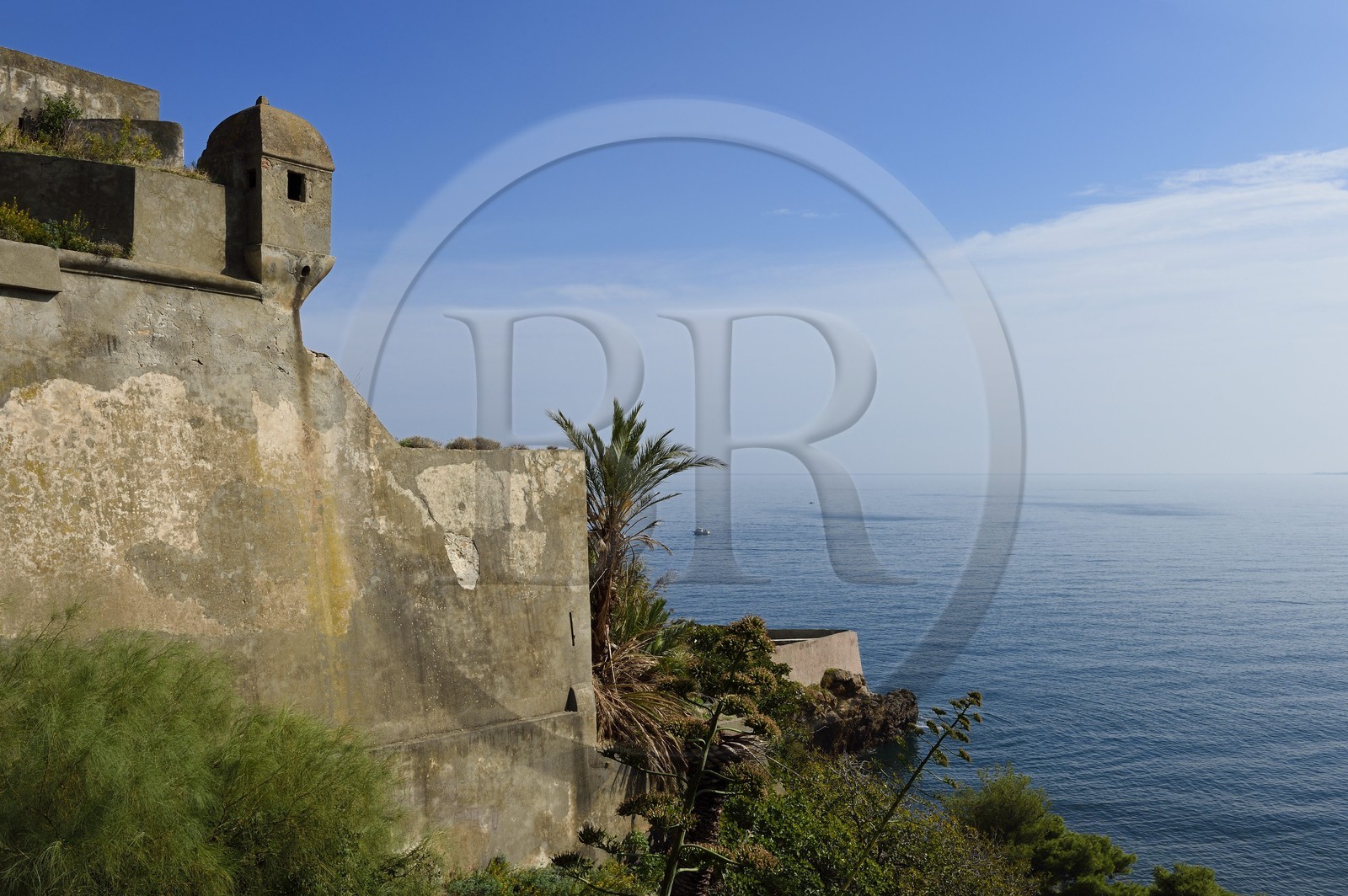 France, Haute-Corse (2B), Bastia, la Citadelle quartier de Terra-Nova, échauguette et remparts