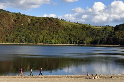 France, Ardeche, parc naturel regional des Monts d'Ardeche (Regional natural reserve of the Mounts of Ardeche), Mezenc Massif, Lac d'Issarles, a Maar-type volcanic lake