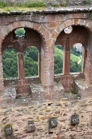 France, Haut Rhin, the Alsace Wine Route, Ribeauville, Saint Ulrich Castle, semicircular windows