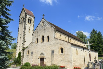 France, Haut Rhin, Sundgau, Feldbach, Saint-Jacques church of the 12th century, former priory founded by Frederic 1st Earl of Ferrette in 1145