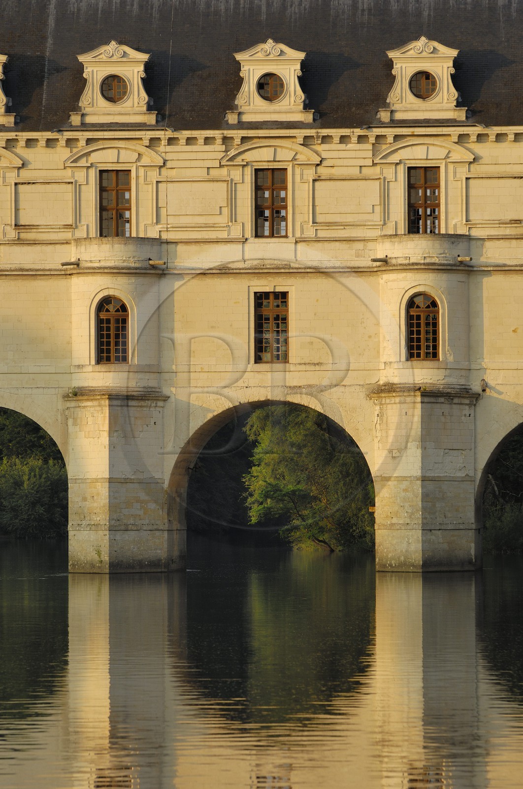 France, Indre-et-Loire (37), château de Chenonceau de style Renaissance qui enjambe le Cher, édifié de 1513 à 1521