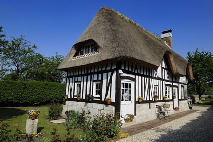 France, Seine-Maritime (76), Port Jumièges, maison normande à colombages