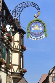 France, Haut Rhin, Kaysersberg, bakery sign