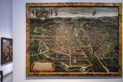 France, Paris, Marais district, Carnavalet Museum, map of Paris between 1632 and 1641