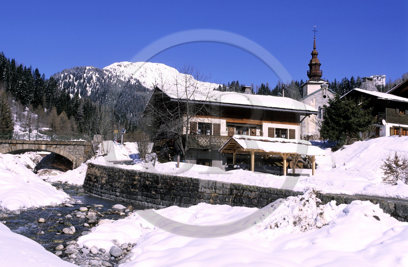 France, Haute-Savoie (74), vallée de Chamonix, village d'Argentière