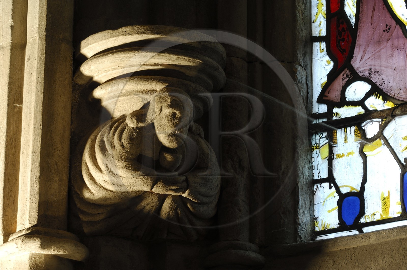 United Kingdom, Scotland, Midlothian, Roslin, Rosslyn Chapel, sculpture