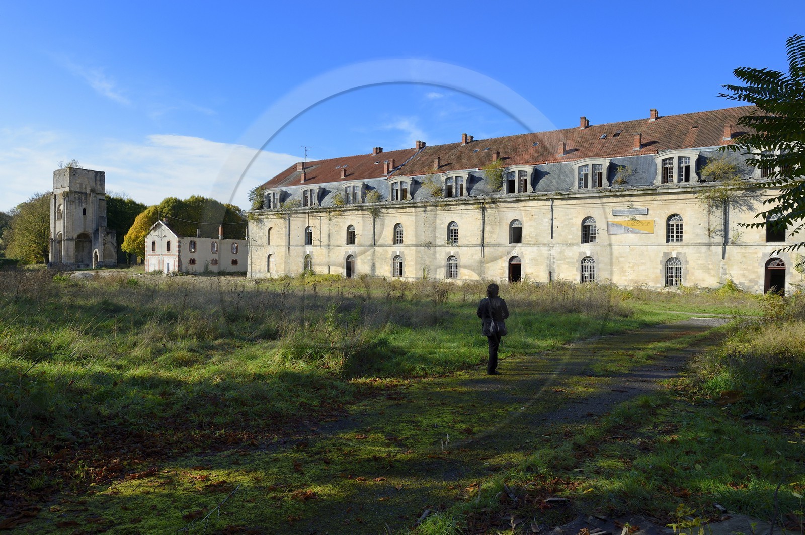 France, Meuse (55), Verdun,  la citadelle, la caserne Beaurepaire et l'ancienne tour Saint-Vanne qui est un vestige de l'abbaye