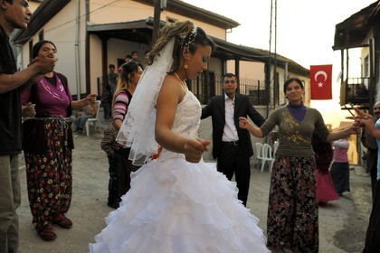 Turkey, Central Anatolia, Ankara, citadel in the old town, Gypsy wedding in the street