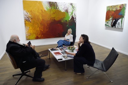 France, Paris, Galerie RX, Hermann Nitsch, Hermann Nitsch, contemporary Austrian artist, co-founder of the Wiener Aktionismus movement (Viennese Actionism)